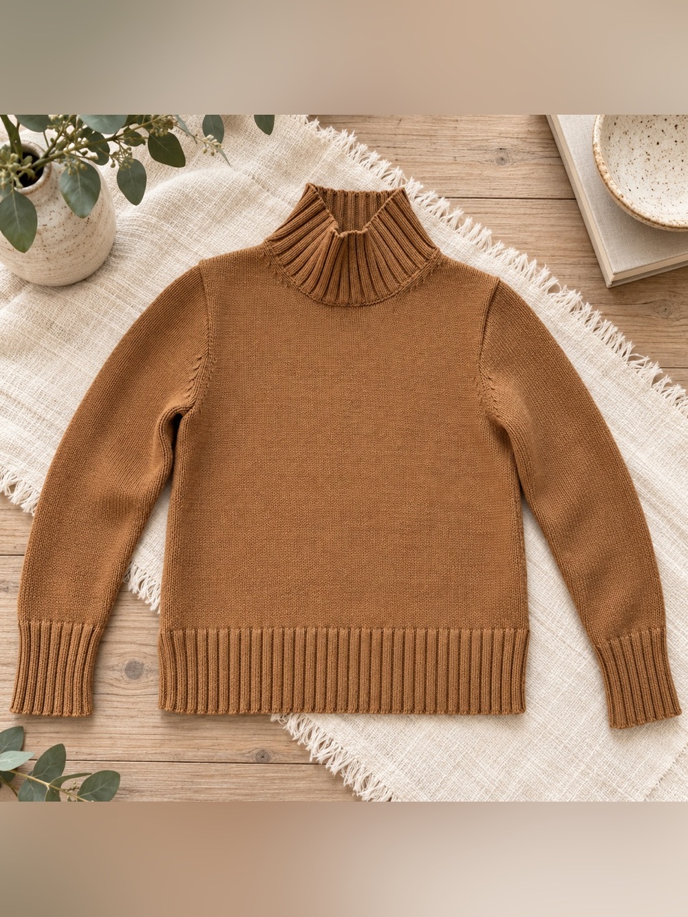 J.Crew 100% Cotton Camel Turtleneck Sweater XS
